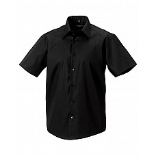 Black Men's Short Sleeve Tailored Ultimate Non-Iron Shirt