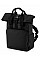 Black Recycled Mini Twin Handle Roll-Top Backpack