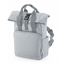 Light Grey Recycled Mini Twin Handle Roll-Top Backpack