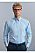 White Men's Long Sleeve Tailored Herringbone Shirt