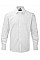 White Men's Long Sleeve Tailored Herringbone Shirt