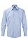 Light Blue Men's Long Sleeve Tailored Herringbone Shirt