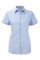 Light Blue Ladies' Short Sleeve Tailored Herringbone Shirt