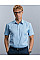 Light Blue Men's Short Sleeve Tailored Herringbone Shirt