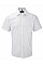 White Men's Short Sleeve Tailored Herringbone Shirt