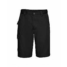 Black Polycotton Twill Shorts