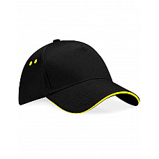 Black/Yellow Ultimate 5 Panel Cap Sandwich Peak