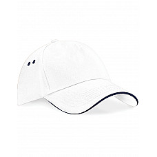 White/French Navy Ultimate 5 Panel Cap Sandwich Peak