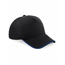 Black/bright Royal Authentic 5 Panel Cap - Piped Peak