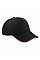 Black/Classic Red Authentic 5 Panel Cap - Piped Peak