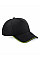 Black/Lime Green Authentic 5 Panel Cap - Piped Peak