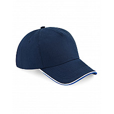 French Navy/Bright Royal/White Authentic 5 Panel Cap - Piped Peak