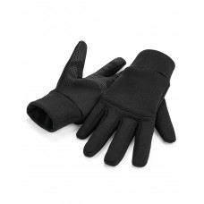 Black Softshell Sports Tech Gloves