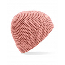 Blush Engineered Knit Ribbed Beanie