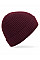 Burgundy Engineered Knit Ribbed Beanie