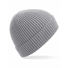 Light Grey Engineered Knit Ribbed Beanie