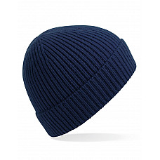 Oxford Navy Engineered Knit Ribbed Beanie