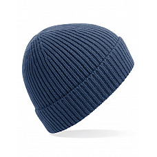 Steel Blue Engineered Knit Ribbed Beanie