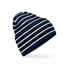 French Navy/Soft White Original Deep Cuffed Striped Beanie