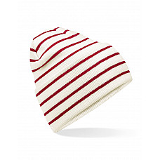 Soft White/Classic Red Original Deep Cuffed Striped Beanie