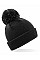 Black Junior Reflective Bobble Beanie