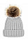 Light Grey Junior Faux Fur Pom Pom Chunky Beanie