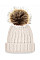 Oatmeal Junior Faux Fur Pom Pom Chunky Beanie