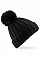 Black Verbier Faux Fur Pop Pom Chunky Beanie