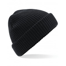 Black Classic Waffle Knit Beanie