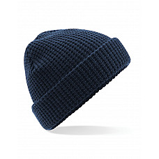 French Navy Classic Waffle Knit Beanie