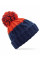 Oxford Navy/ Fire Red Apres Beanie