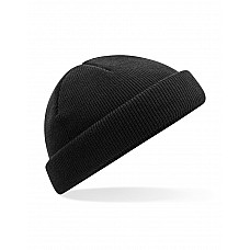 Black Recycled Mini Fisherman Beanie