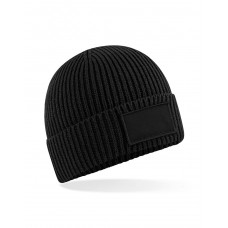 Black Fashion Patch Beanie