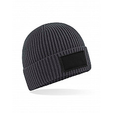 Graphite Grey/Black Fashion Patch Beanie