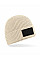 Oatmeal/ Black Fashion Patch Beanie