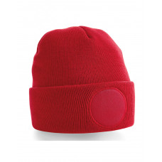 Classic Red Circular Patch Beanie