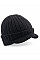 Black Peaked Beanie