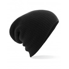 Black Heavy Gauge Slouch Beanie