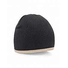 Black/Stone Two-Tone Pull On Beanie