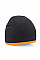 Black/Fluorescent Orange Two-Tone Pull On Beanie