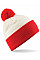 Off White/ Bright Red Snowstar® Two-Tone Beanie