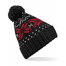 Black/Classic Red/White Fair Isle Snowstar® Beanie