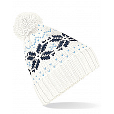 Off White/Navy/Sky Fair Isle Snowstar® Beanie