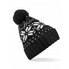 Black/White Fair Isle Snowstar® Beanie