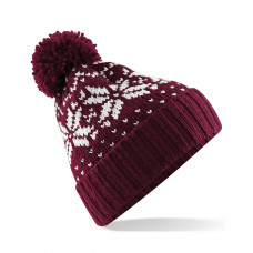 Burgundy/White Fair Isle Snowstar® Beanie