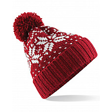 Classic Red/White Fair Isle Snowstar® Beanie