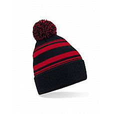 Black/Classic Red Striped Fan Beanie