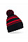 Black/Classic Red Striped Fan Beanie