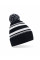 Black/White Striped Fan Beanie