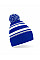 Bright Royal/White Striped Fan Beanie